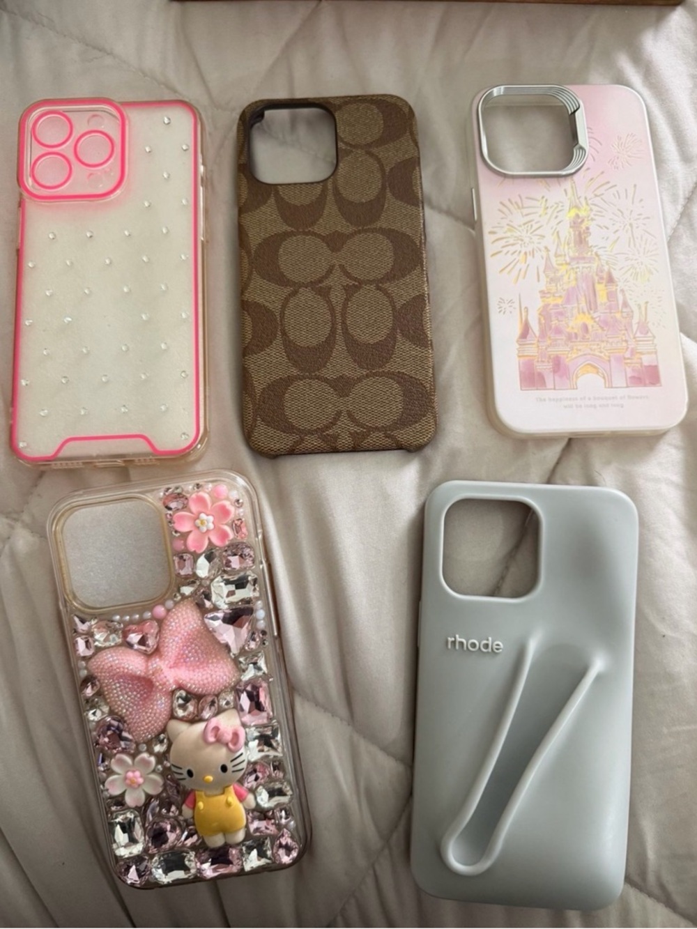 RHODE Phone Case Bundle — Pink, Brown, White, Gray iphone 15 pro max
